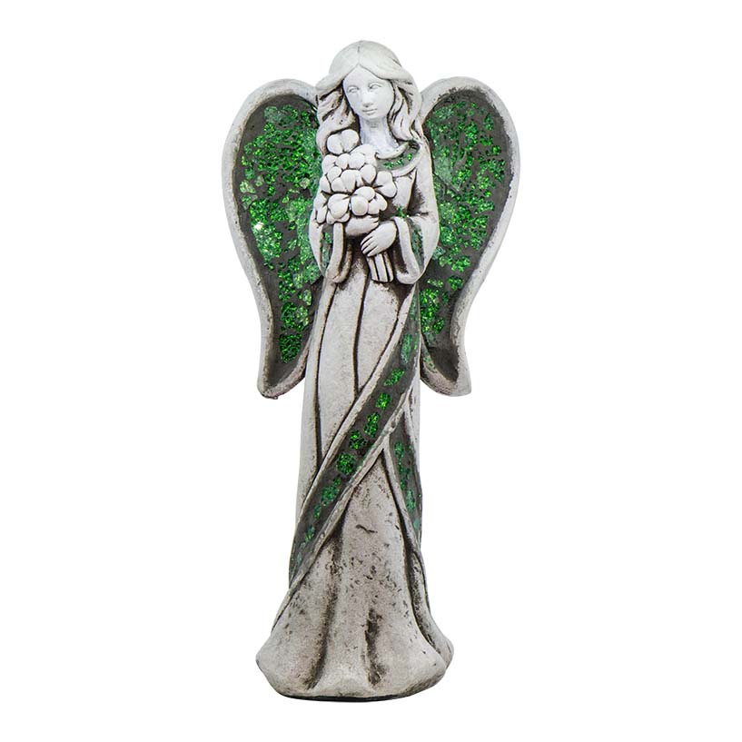 BOE554 Celtic Angel Presenting Shamrocks Irish Garden Decor